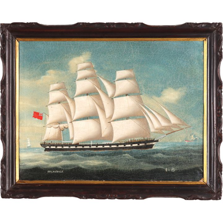 Chinese Artist Unknown 'The British clipper Holmsdale off a China trade port'