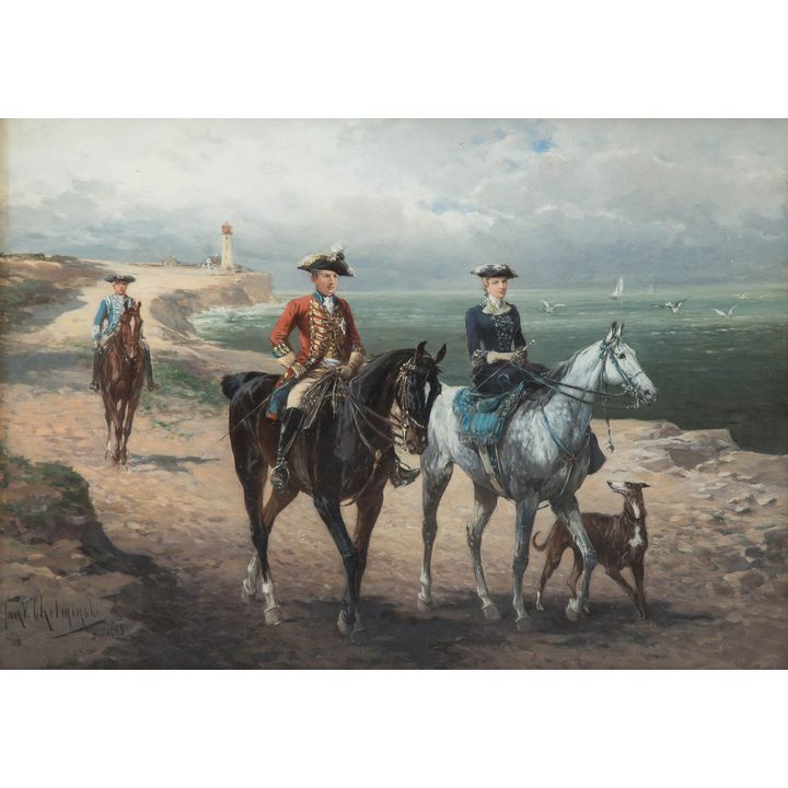 Jan Chełmiński | Jazda konna po wybrzeżu, 1888 r.
