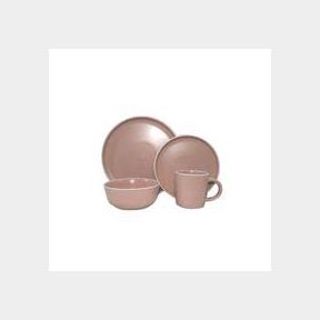 Dream World 16 Piece Minimalist Coupe Stoneware Dinner Set Peach |ONE CUP / ONE SOUP BOWL / ONE SMALL PLATE MISSING