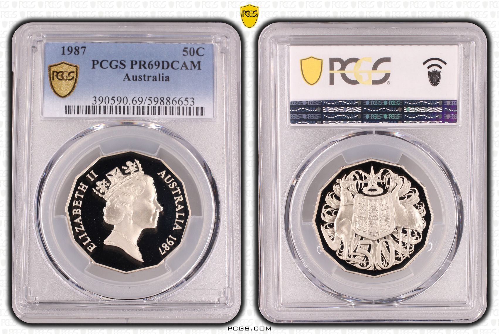 Fifty Cent, 1987, PCGS PR69DCAM