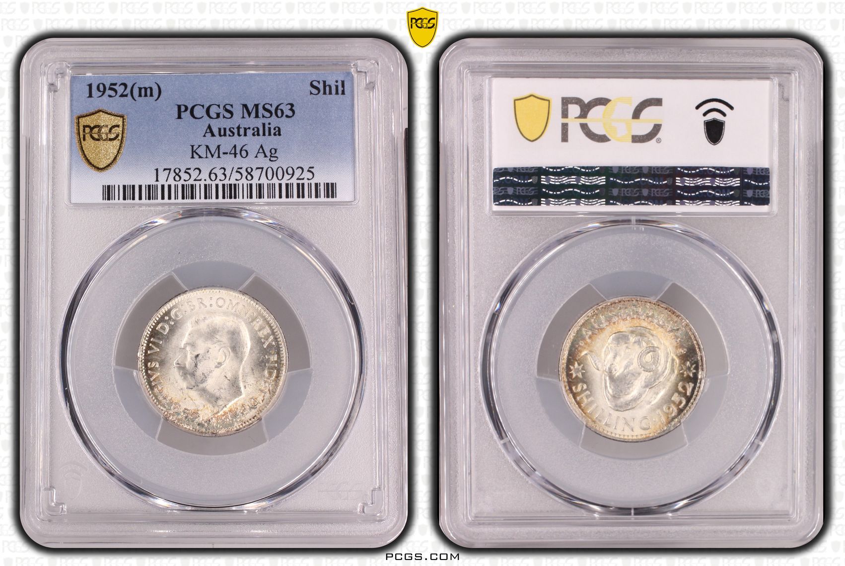 George VI, Shilling, 1952(m), PCGS MS63