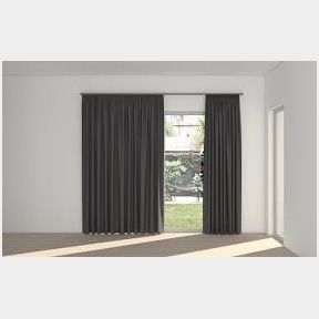 Metro self lined taped curtain charcoal grey 230 W x 218 L |