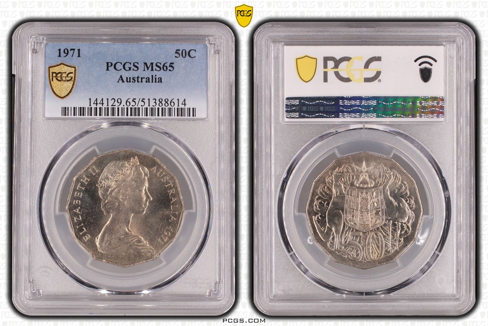 Fifty Cent, 1971, PCGS MS65