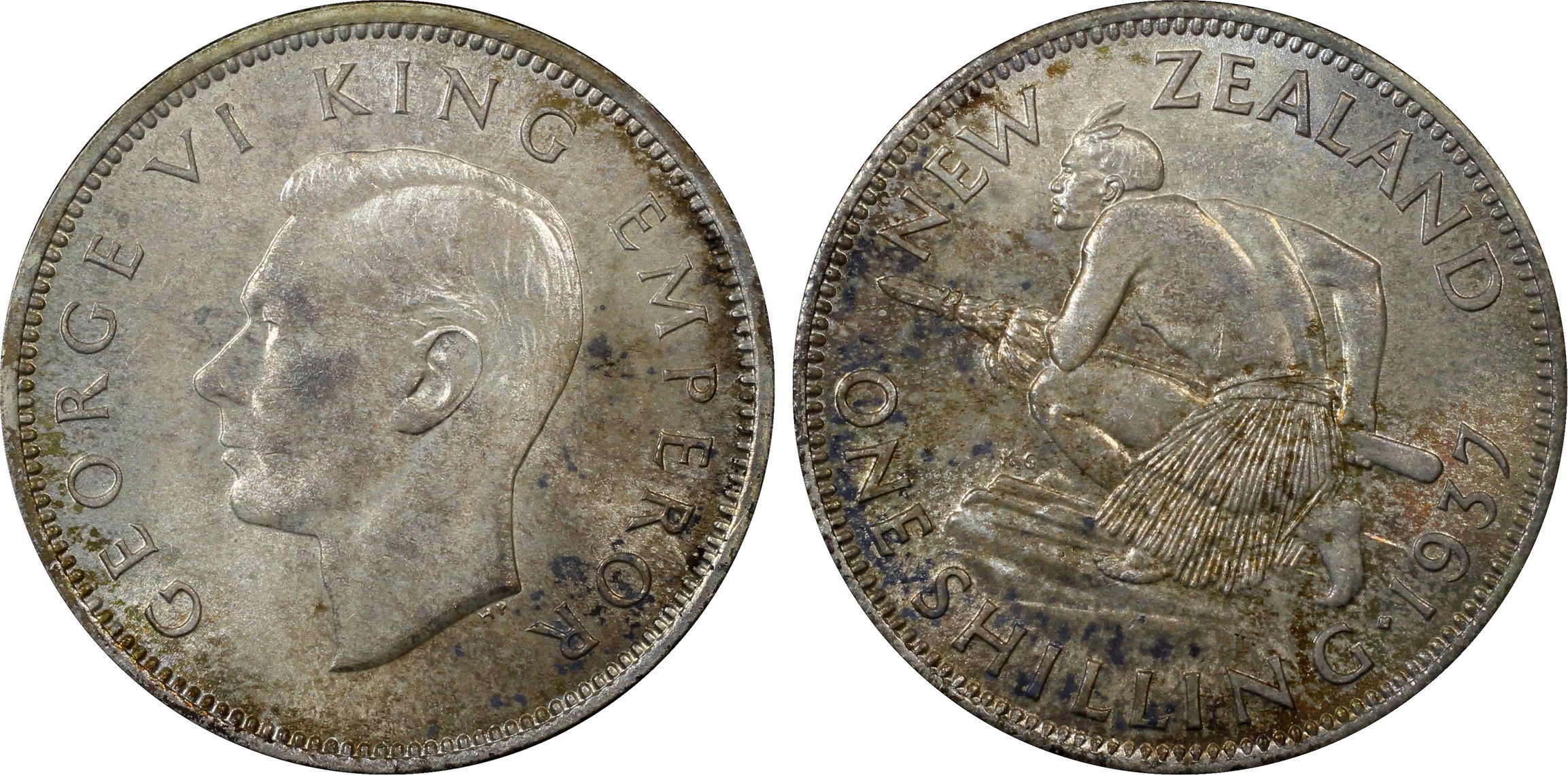 New Zealand, Shilling, 1937, PCGS - MS64