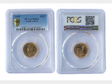 1952 South Africa King George VI Proof Gold Half Pound PCGS PR63