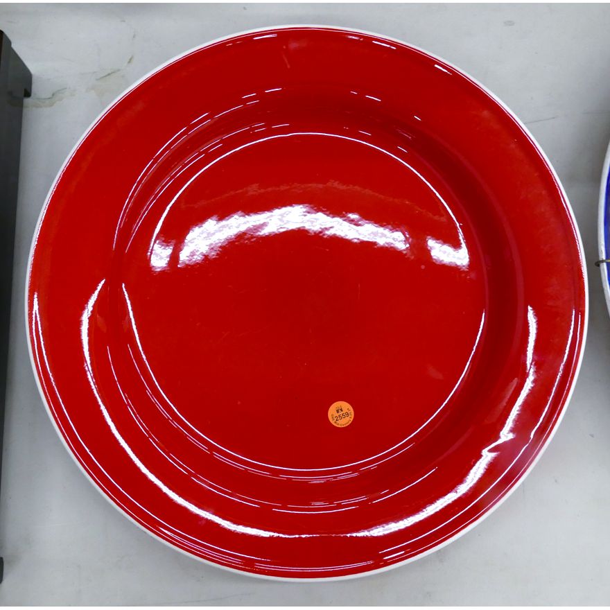 Italian Red Modern Round Charger 16''