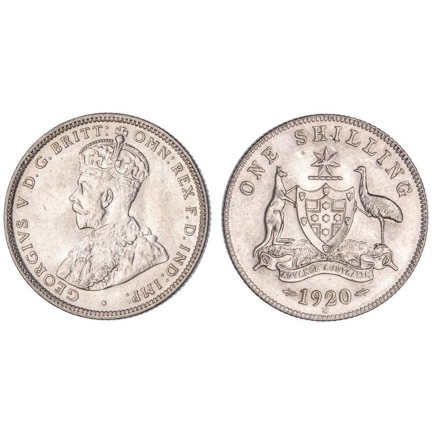 George V, Shilling, 1920-M, UNC