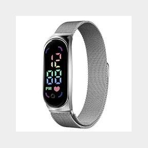 Digital LED Touch Screen Magnetic Leisure Watch - Silver Bar 9902024681443-51748/8216 B2 (S7)