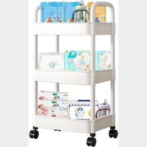 BABY DIAPER CADDY, PLASTIC MOVABLE DIAPER CART WITH WHEELS NEWBORN NURSERY ESSENTIALS BABY DIAPERS ORGANIZER FOR CHANGING TABLE &