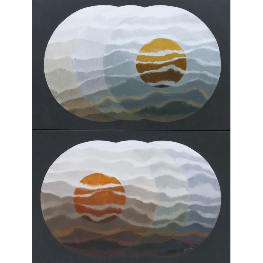 Otto Fried ''Red Sun, Ochre Sun'' (Diptych) 1974-75
