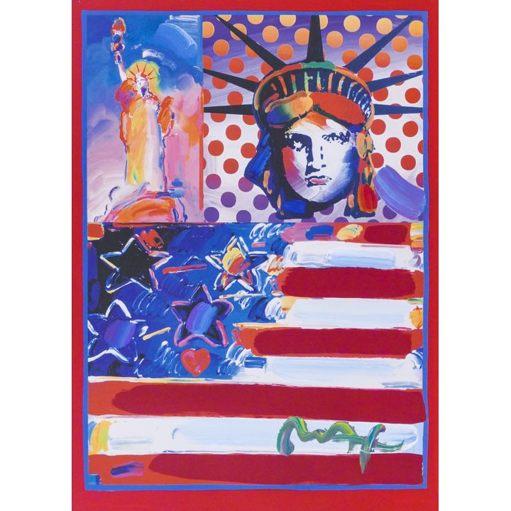 Peter Max ''God Bless America III'' 2005 Acrylic