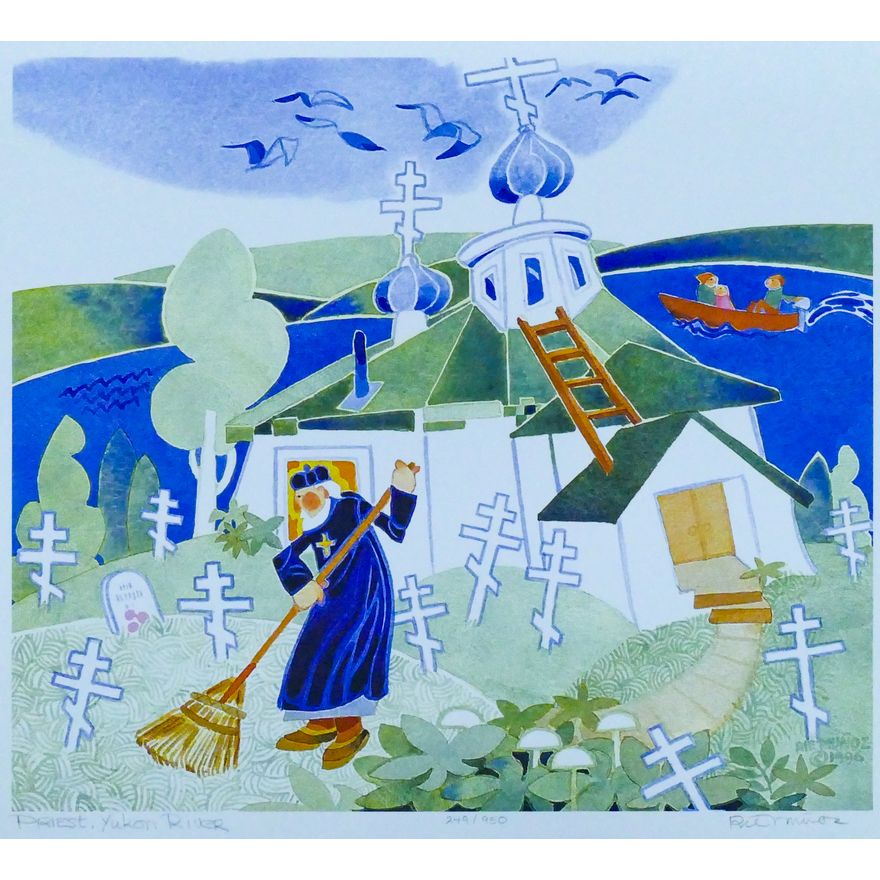 Rie Munoz ''Priest, Yukon River'' 1996 Signed Print