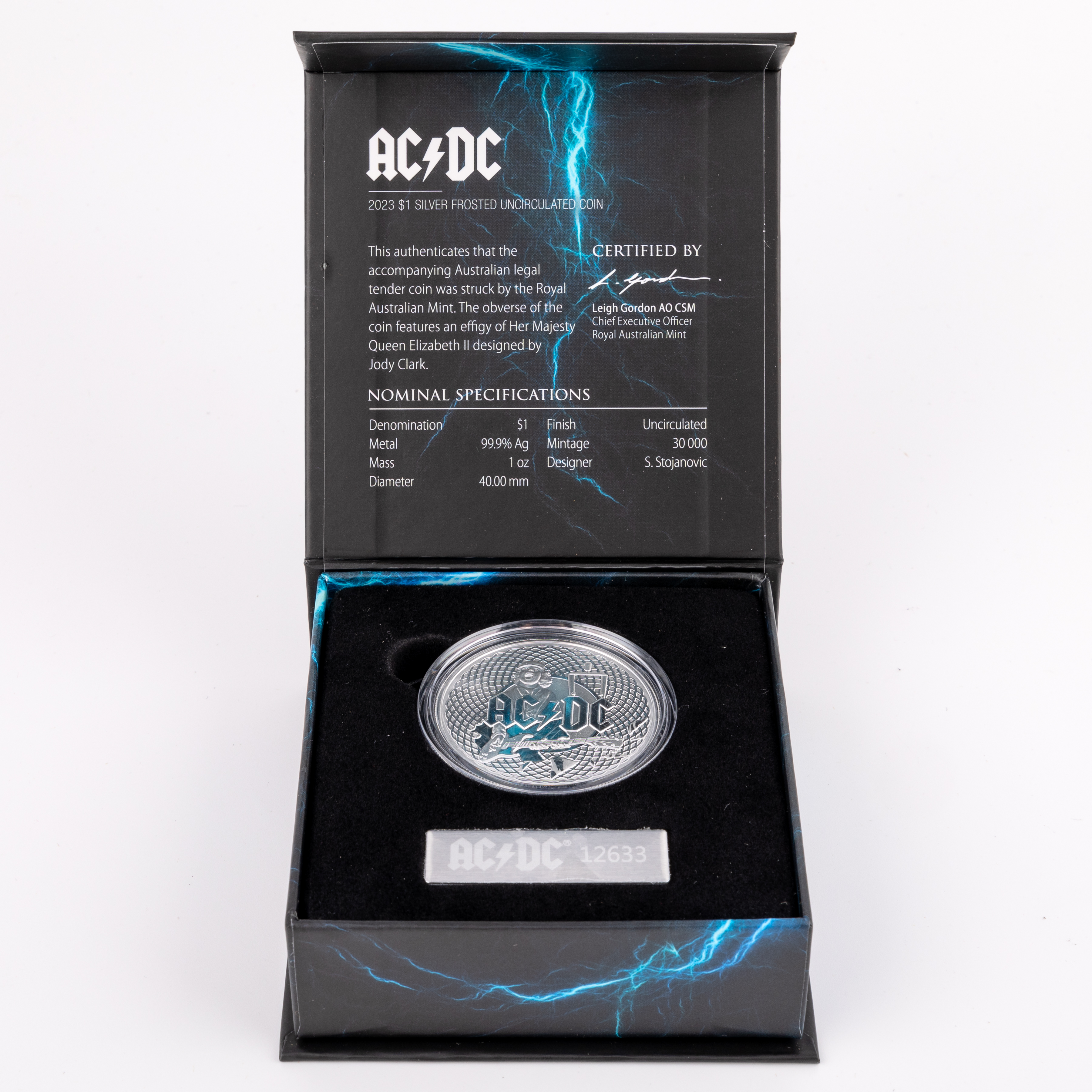 Elizabeth II, AC/DC, One Dollar, 2023, UNC