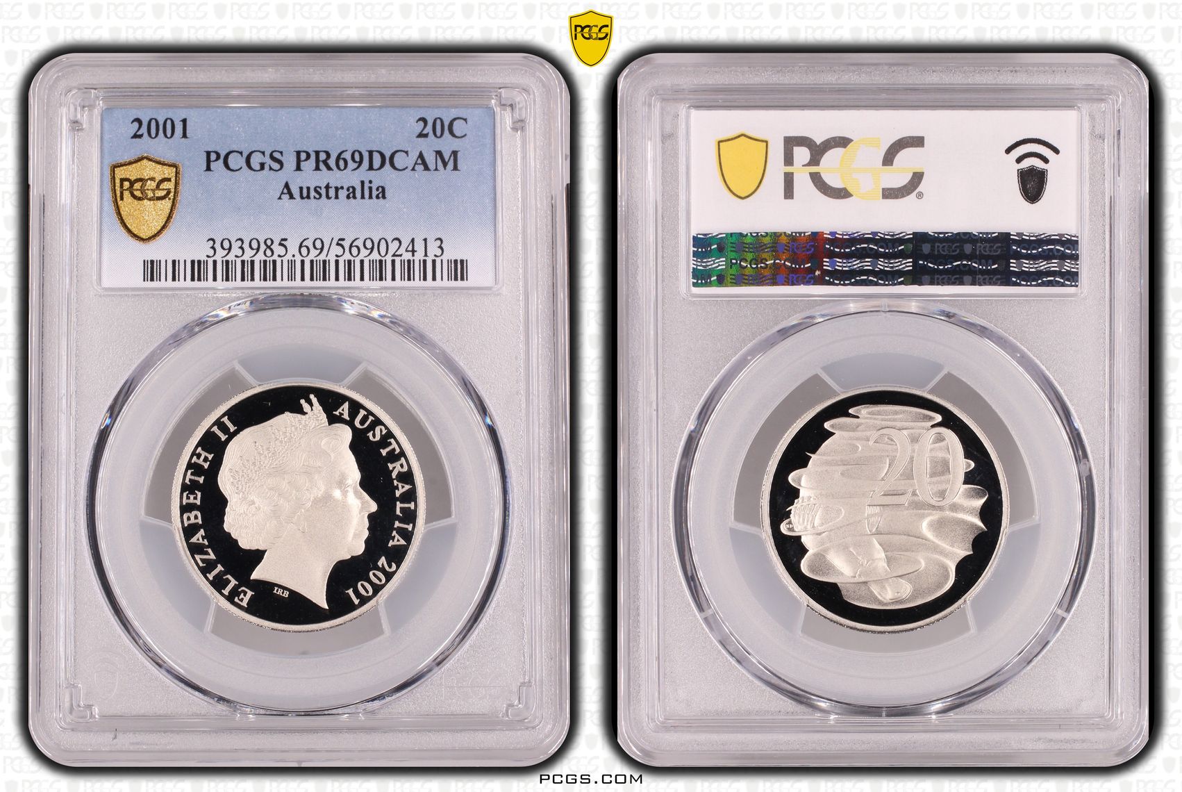 Twenty Cent, 2001, PCGS PR69DCAM