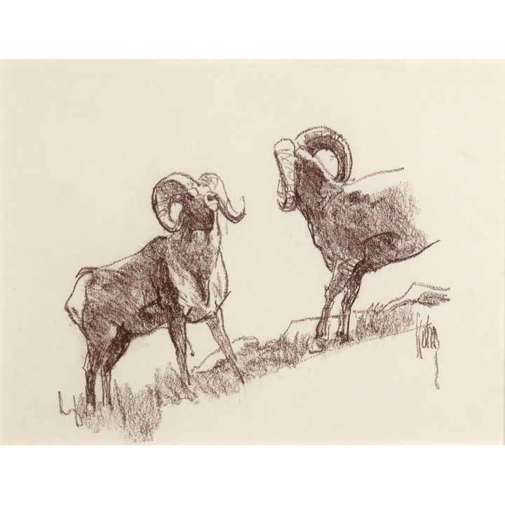 Bob Kuhn (1920-2007), Two Rams