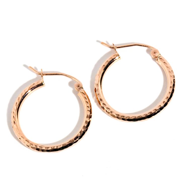 9 Carat Rose Gold Hoop Earrings,