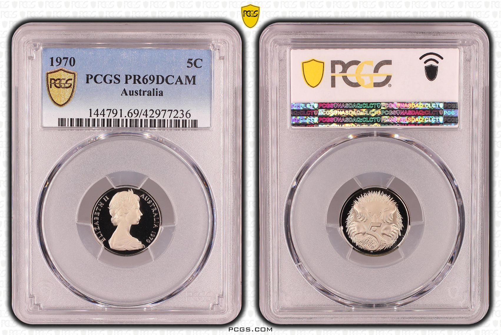 1970 Australia Five Cent, 5c PCGS - PR69DCAM -236