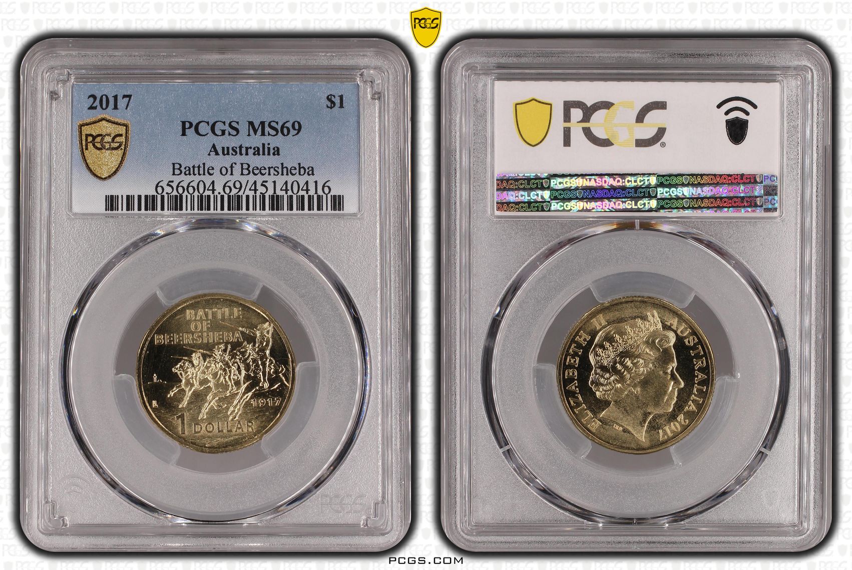 2017 Australia One Dollar, $1 Battle of Beersheba PCGS - MS69 POP 4/0 -416