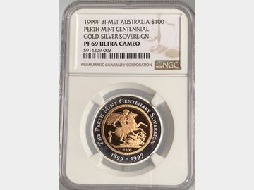 1999 AUSTRALIA PERTH MINT 100 DOLLAR PF69 ULTRA CAMEO