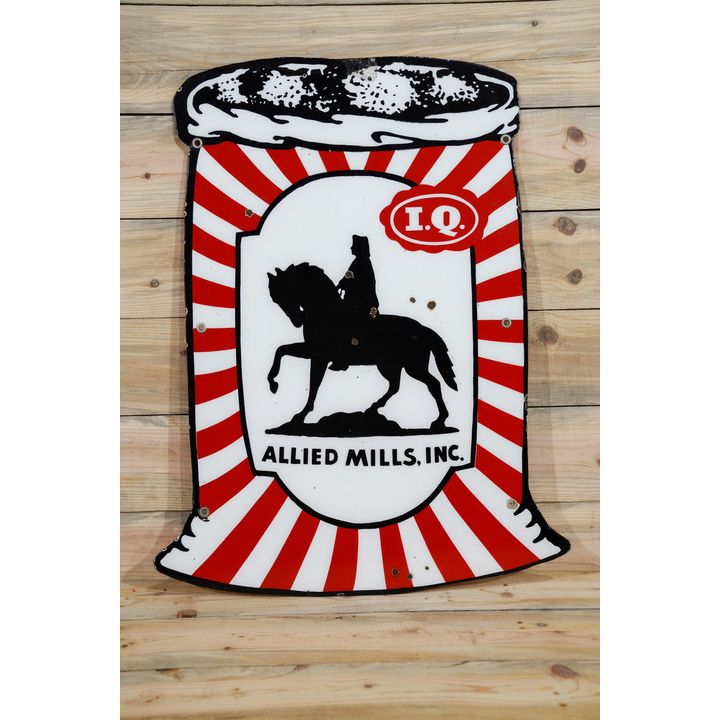 Wayne Feeds Allied Mills w/ Logo Single Sided Porcelain Diecut Sign TAC 8