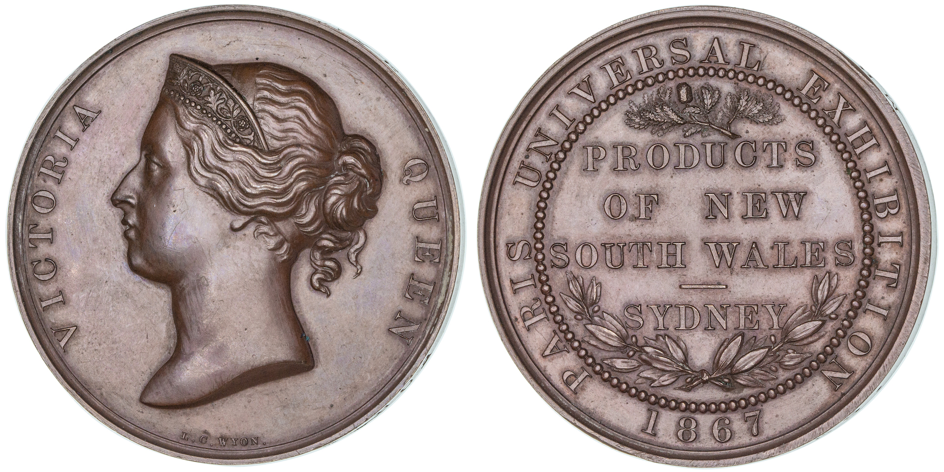 Victoria, Sydney Medal, 1867, UNC