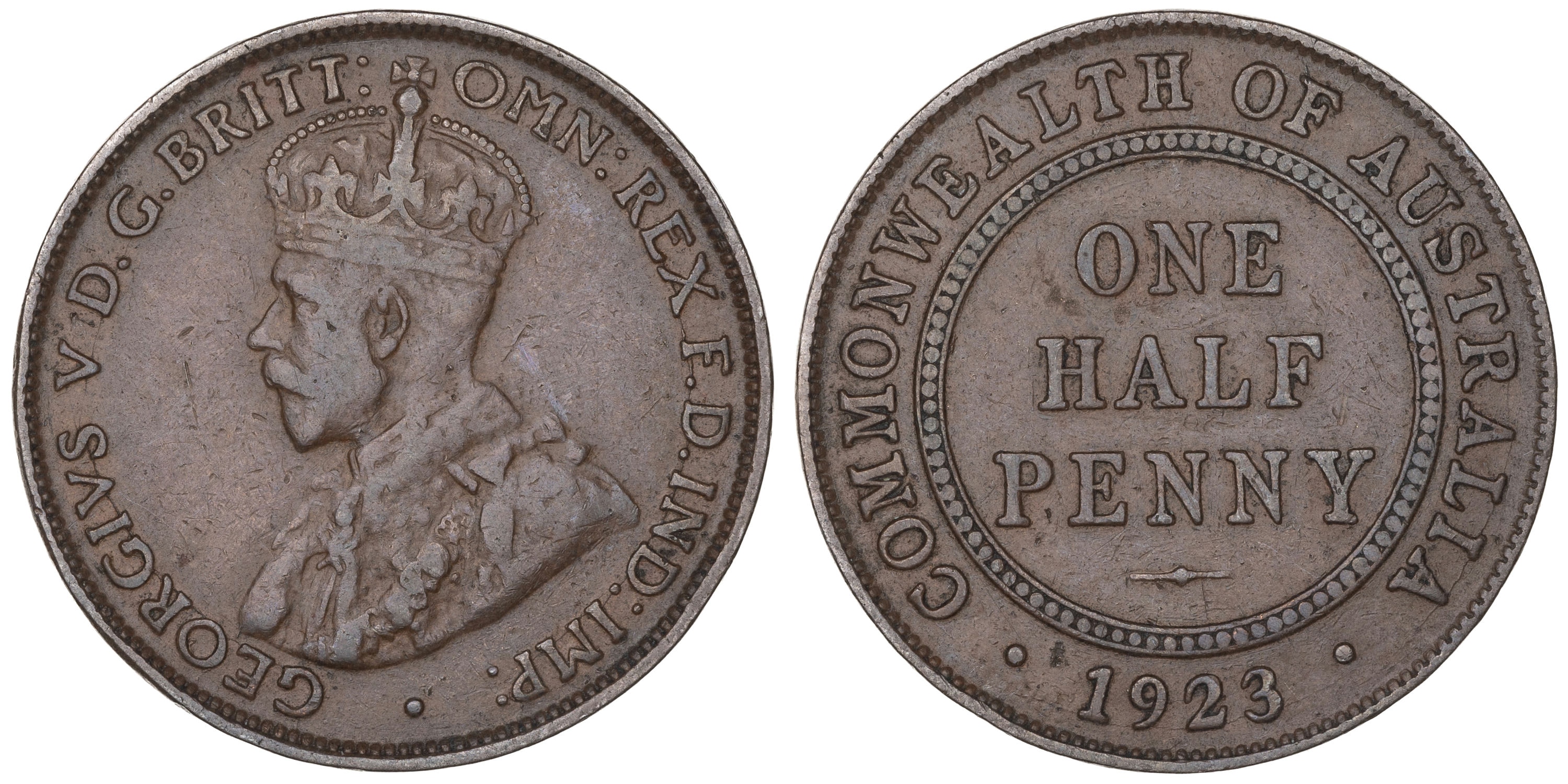 George V, Halfpenny, 1923, VG
