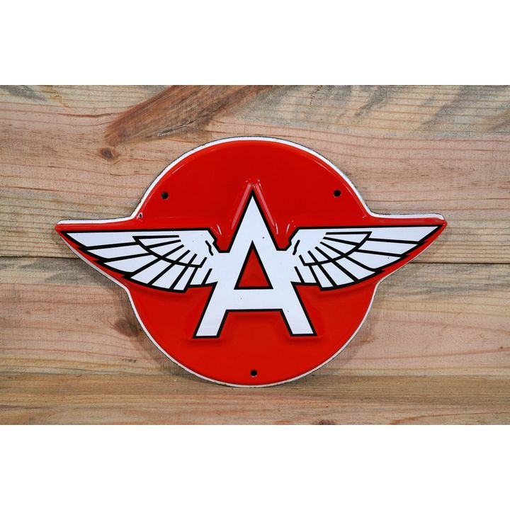 Flying A Embossed Single Sided Porcelain Diecut Pump Sign TAC 8.9