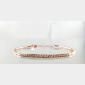 18CT ROSE GOLD BANGLE WITH 21 DIAMONDS TOTAL 0.280CT COLOUR IJ CLARITY VS/SI - 51929/3544