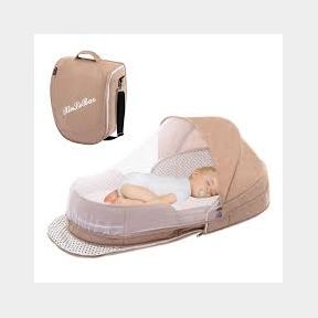 CUEG - Portable crib sleeping nest baby bed - Brown/White-- 51743/2717