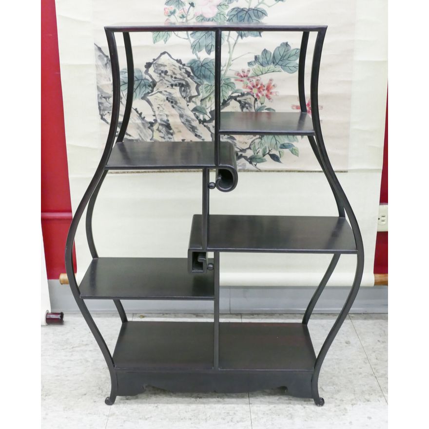 Chinese Rosewood Vase-Form Display Shelf 32"x24"x8"