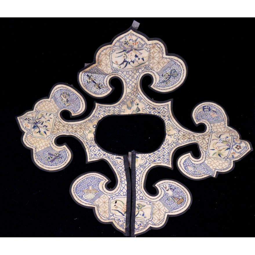 Old Chinese Forbidden Stitch Silk Collar