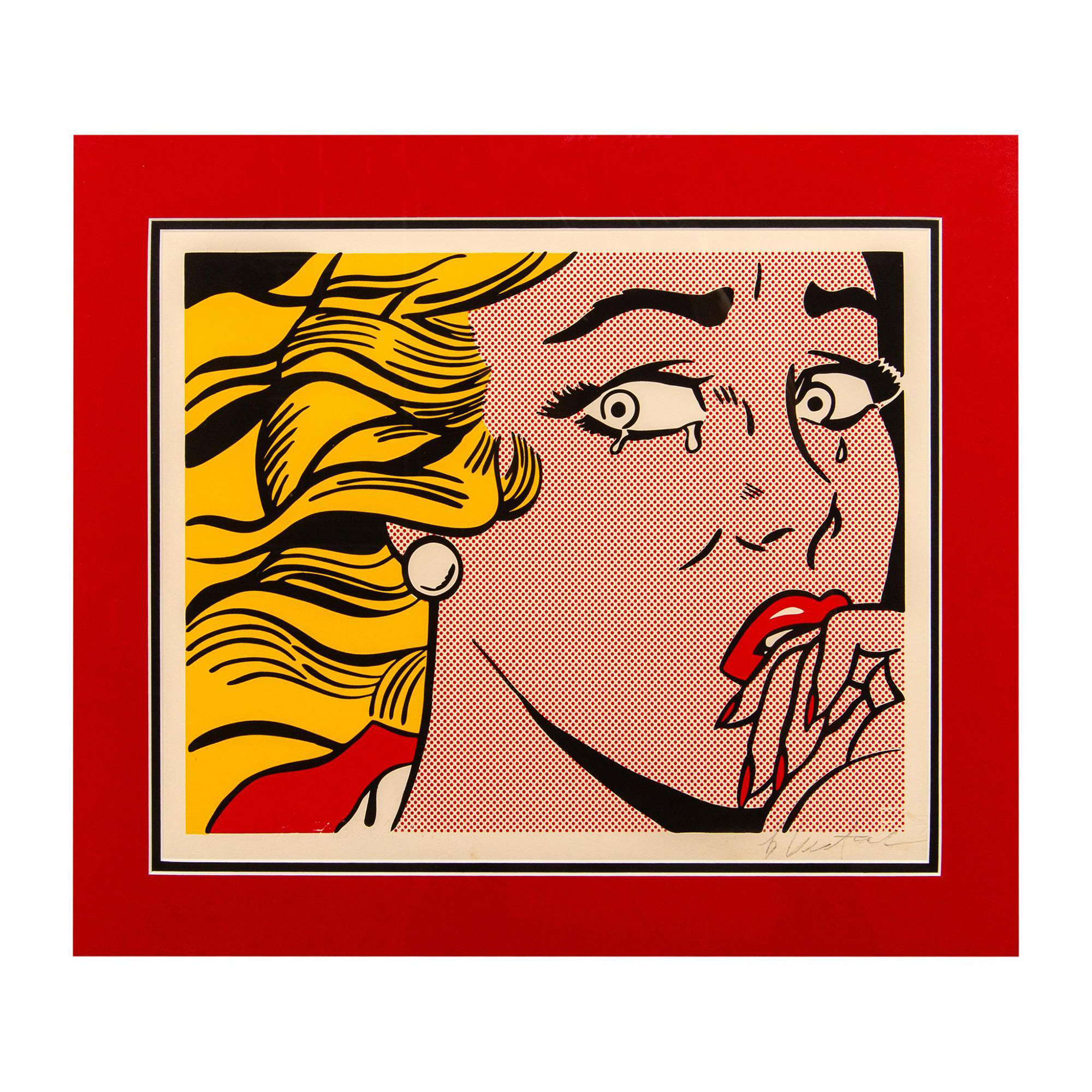 Roy Lichtenstein (After), Lithograph, Crying Girl, Signed