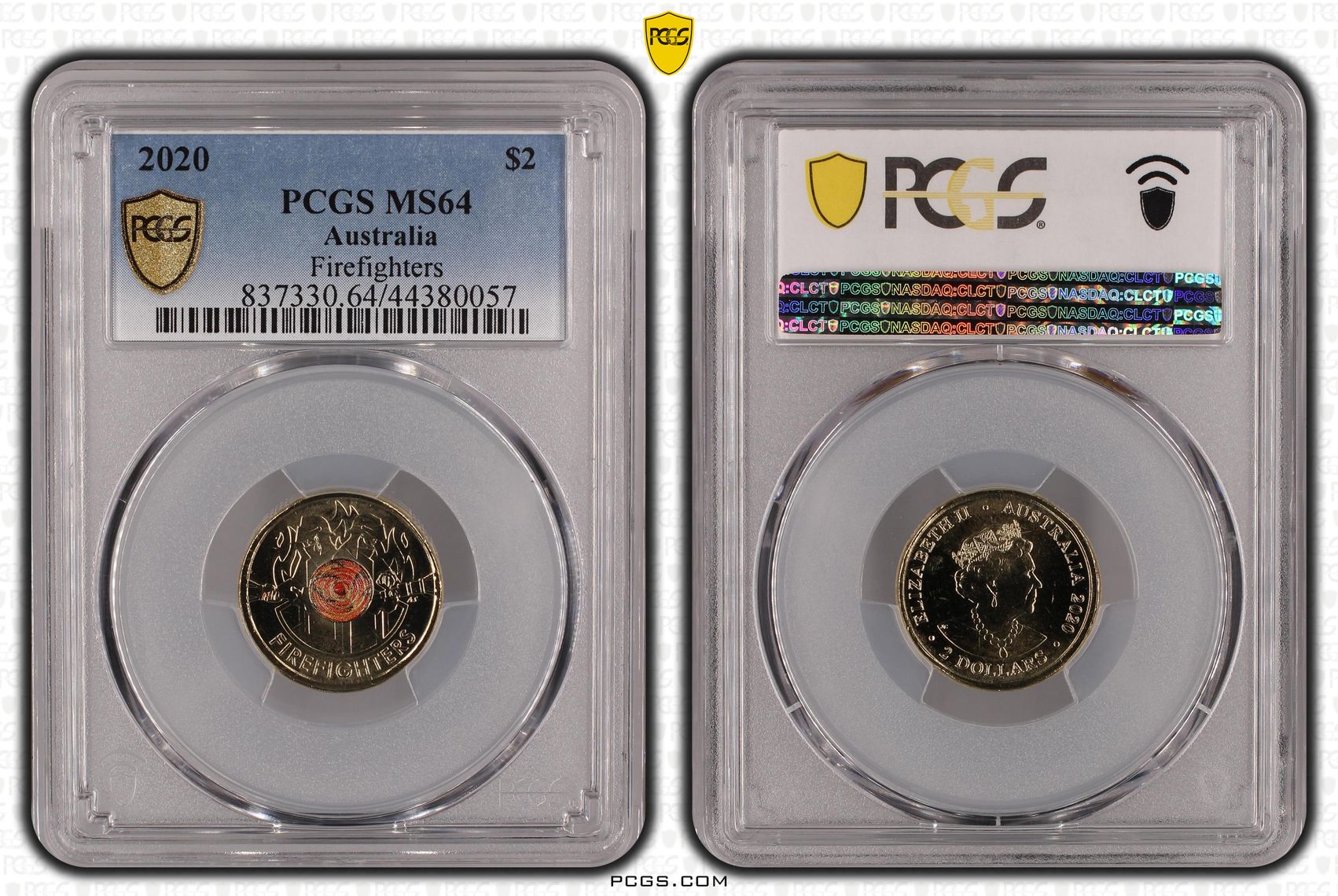2020 Australia Two Dollar, $2 Firefighters PCGS - MS64 -057
