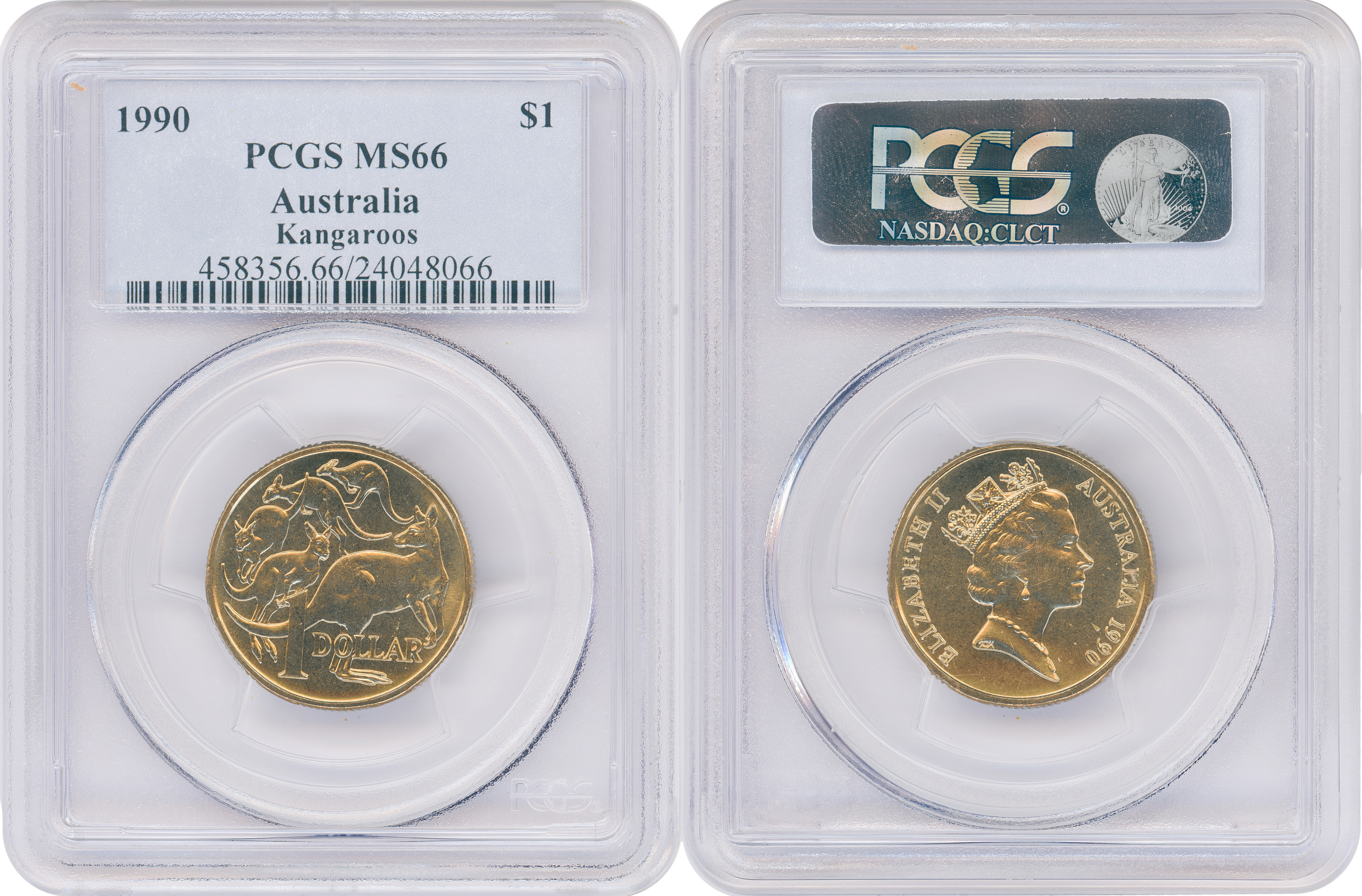 One Dollar, 1990, PCGS MS66