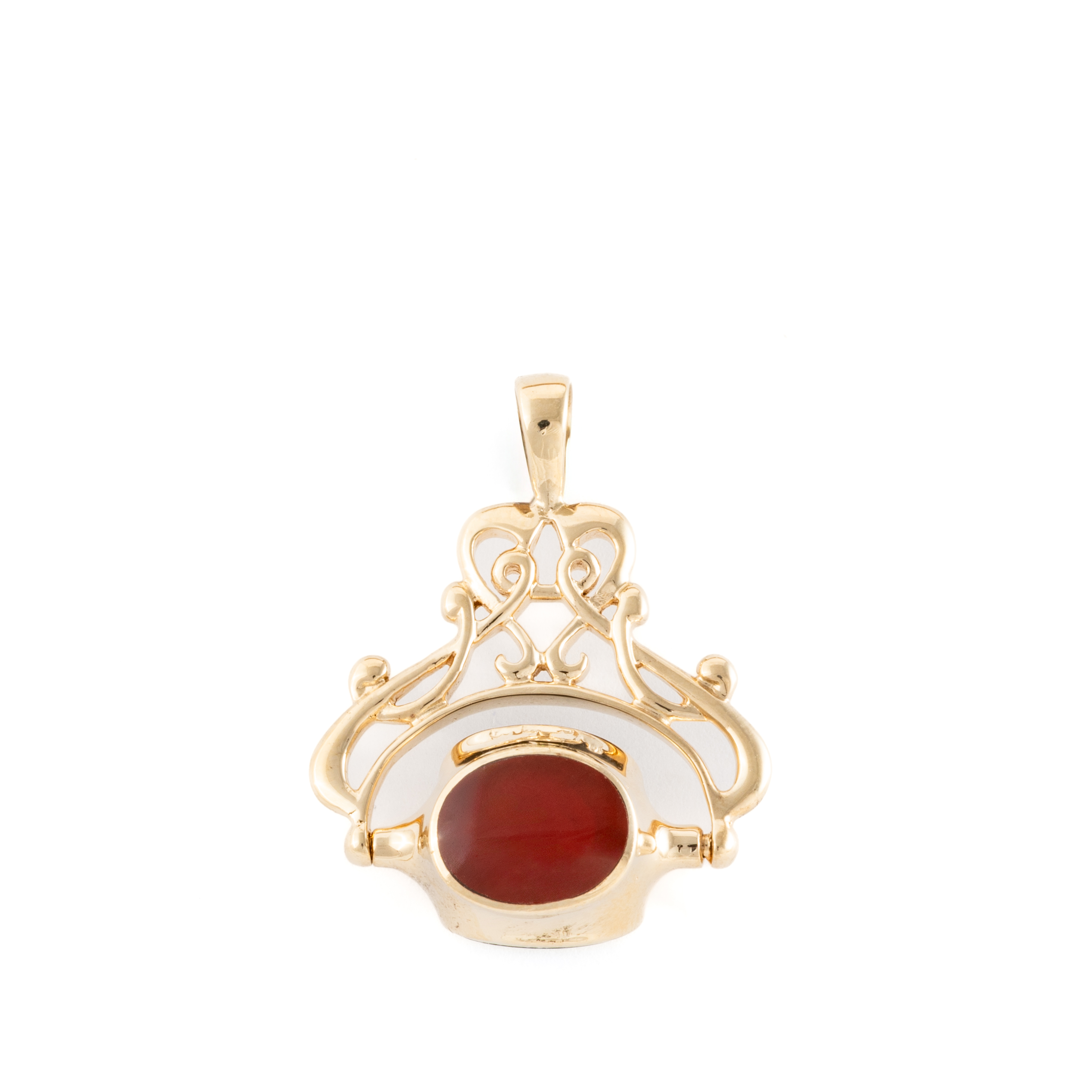 149 · Bloodstone Onyx Agate 9ct Spinner Pendant