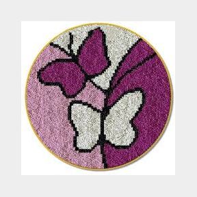 Volamor - Latch Hook Rug Kit Purple Butterfly Rug Knitting Kit - Purple - Contains everything you need - 51745/26225