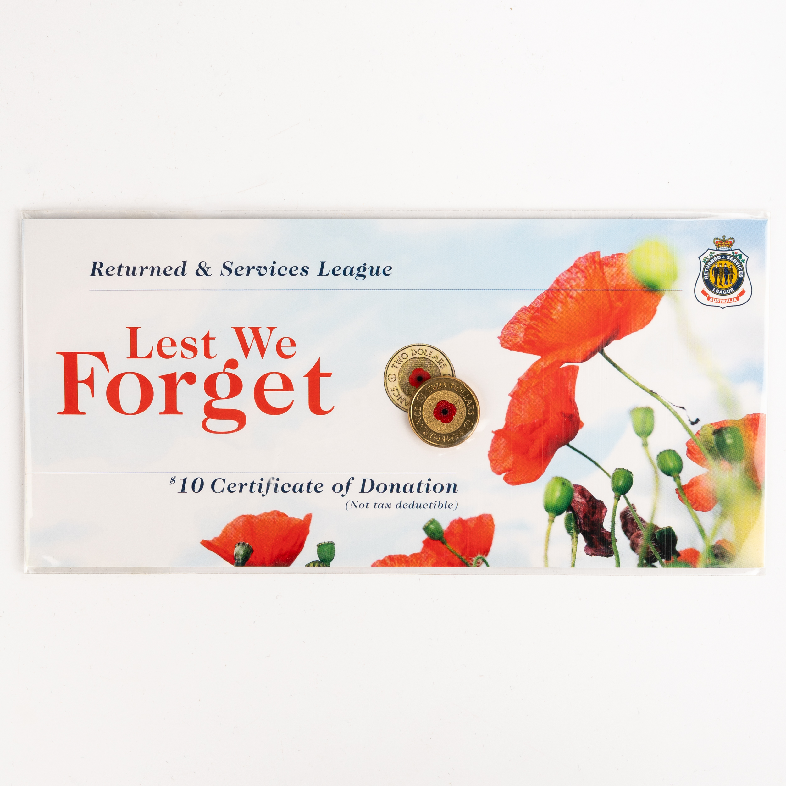 Elizabeth II, RSL - Lest We Forget Red Poppy, Two Dollars, 2012, UNC
