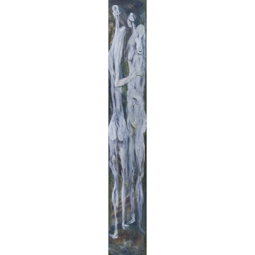 Kenneth Callahan ''Two Figures'' 1950's Tempera