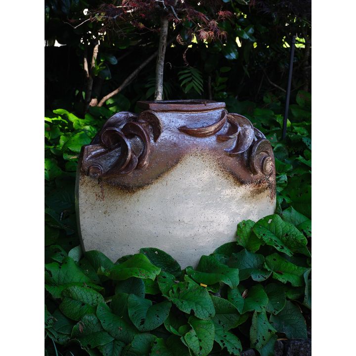 Roy Cowan - Large stoneware slab-built garden vase
