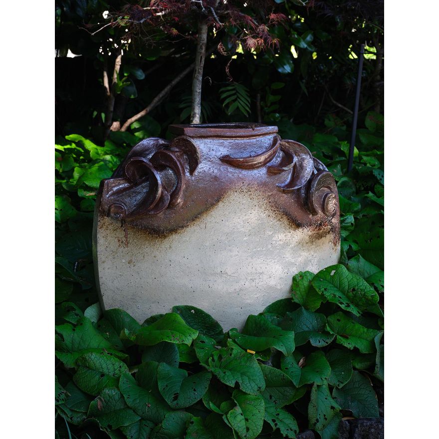 Roy Cowan - Large stoneware slab-built garden vase