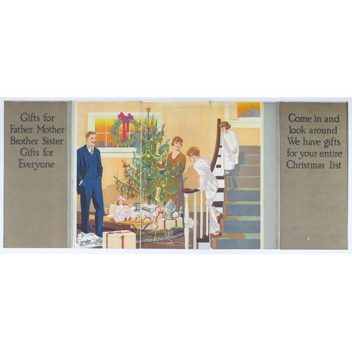 1920's Winchester 5 Panel Advertising Double Sided Sign- Holiday Gifts
