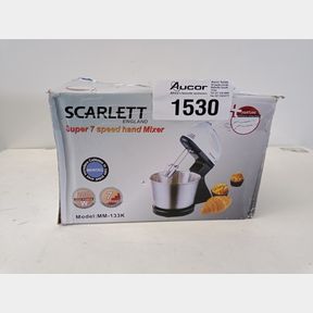 SCARLETT ENGLAND SUPER 7 SPEED HAND MIXER WITH BOWL - BLACK / SILVER