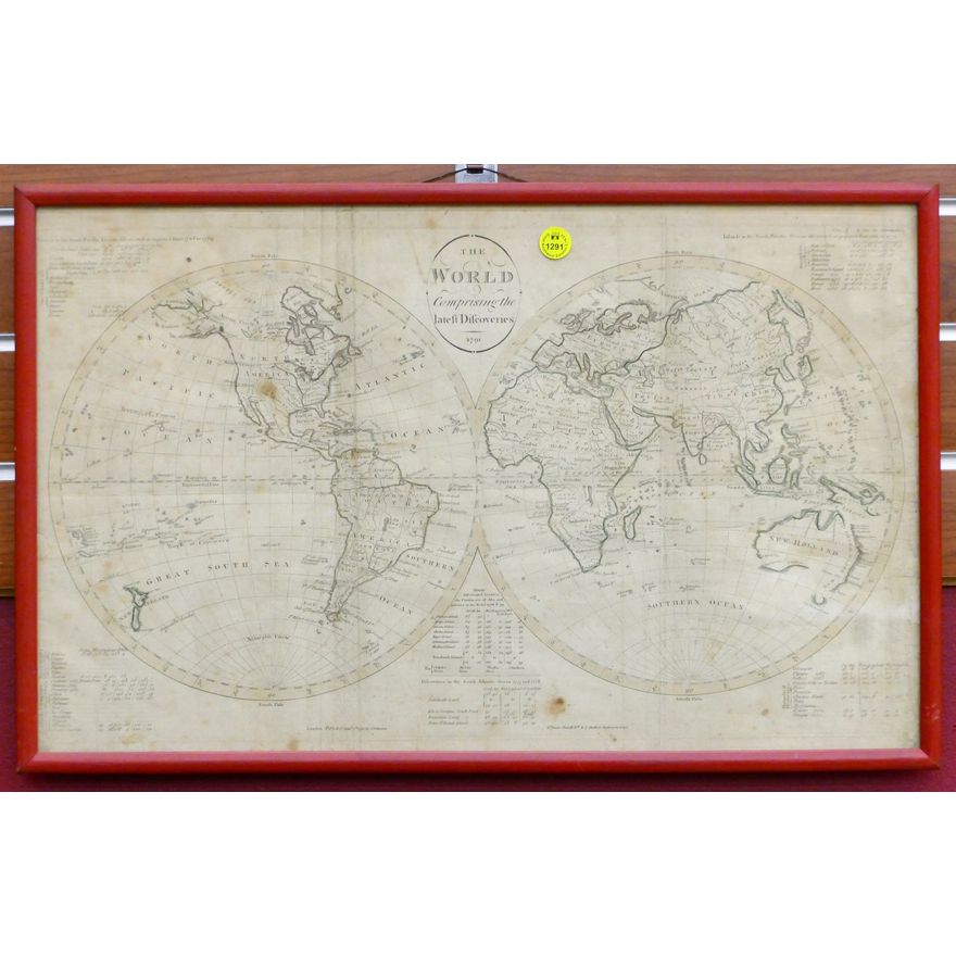 1791 ''The World Comprising of the Latest Discoveries'' Map