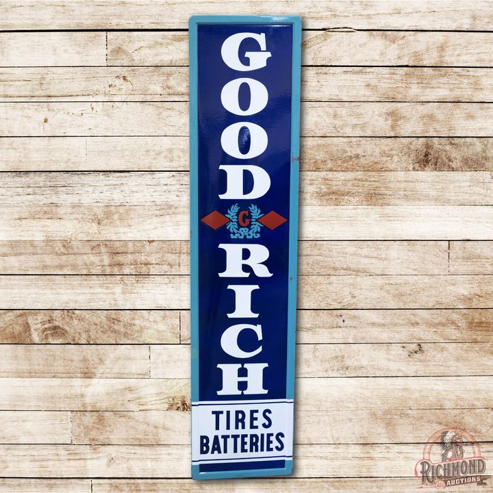 6' Goodrich Tires Batteries Single Sided Porcelain Sign TAC 9
