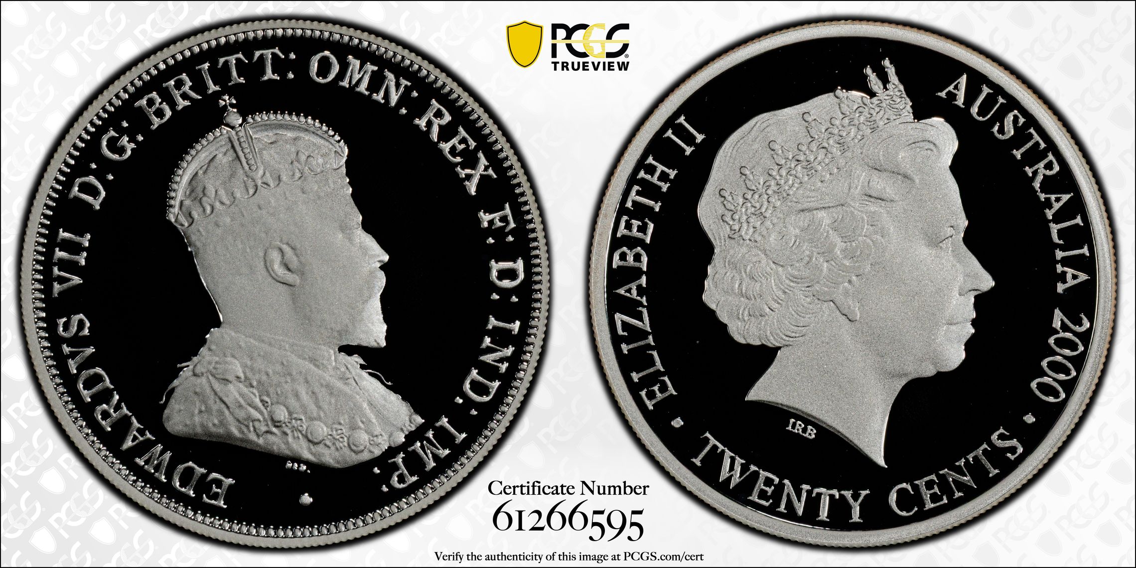 Edward VII Silver, Twenty Cent, 2000, PCGS PR69DCAM