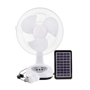 12 inch Rechargeable Fan With 2 LED Lights Solar or AC/DC Rechargeable Fan |