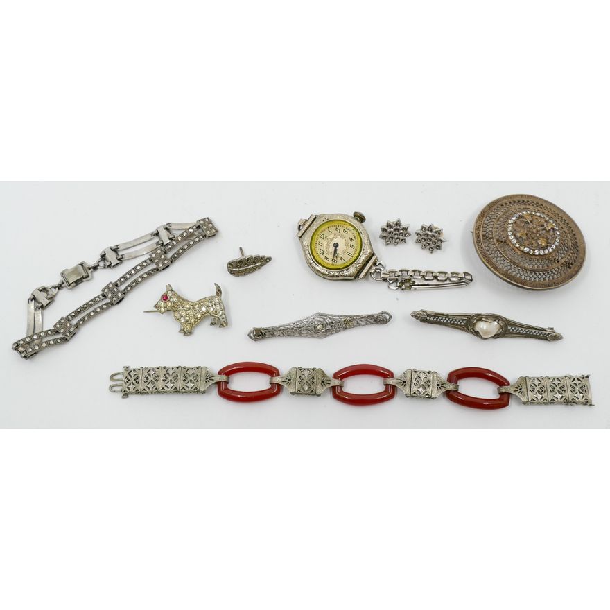 Box Art Deco Silver Jewelry etc.