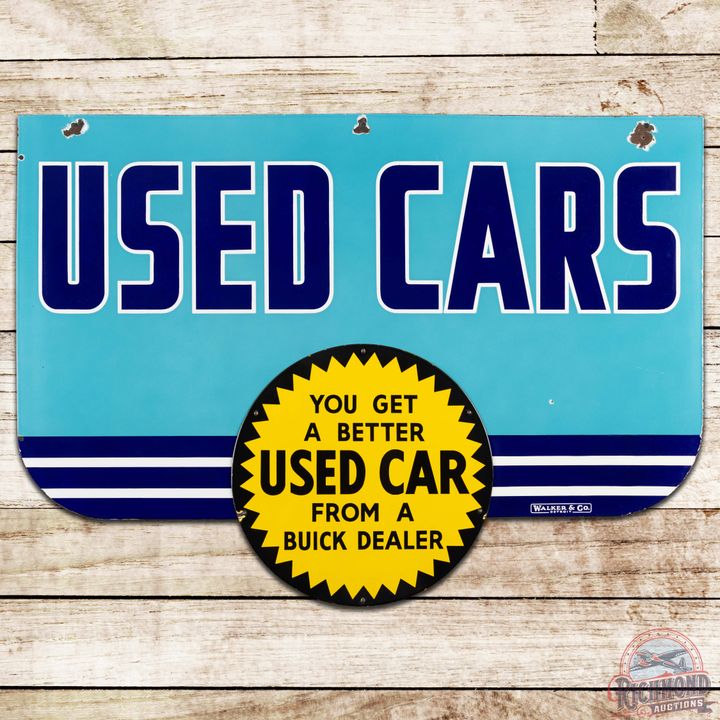 Rare Buick Used Cars 3-Piece Die Cut DS Porcelain Sign