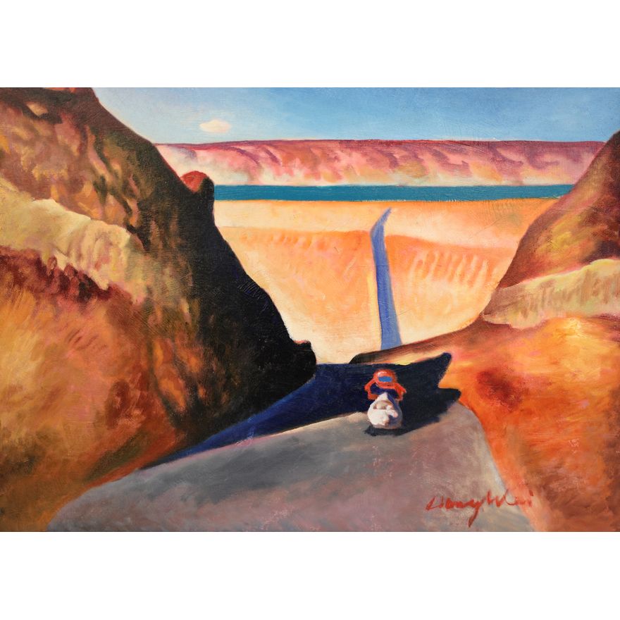 Liang Wei ''Off to the Gorge'' Oil