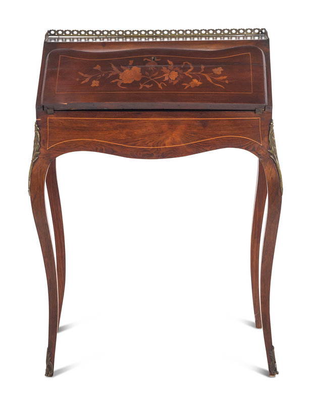 A Louis XV Style Marquetry Bureau en Pente